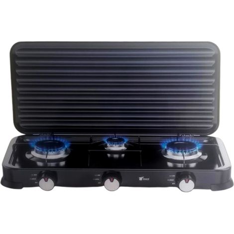 THULOS cocina gas 3 quemadores thgs63 , Cocina de gas portátil de 3 quemadores THGS63. -Ligera, compacta y fácil de usar. 
-2 quemadores de 75.5 mm + 1 quemador de 45.8 mm. -Tapa e