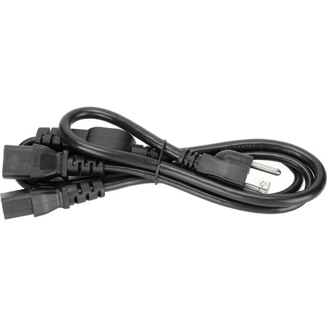 Câble d’alimentation PC 5-15P mâle vers 2x IEC320 C13 femelle en Y, prise US 125-250V, 1m/3.3ft (JD3262) (1/5)