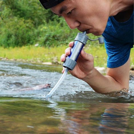 Filtre à eau extérieur, filtre de survie, filtre à eau portable pour le camping, purificateur d'eau à paille directe, filtre à eau pour l'extérieur (1/5)