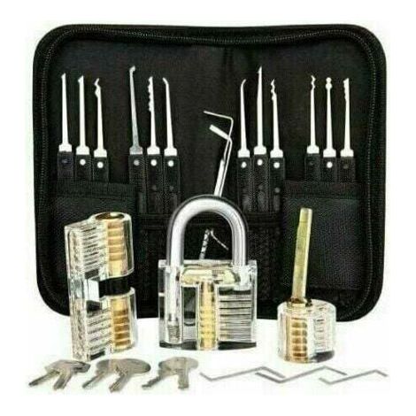 Kit de crochetage professionnel, 26 kits de signature de mot de passe avec 3 kits transparents de crochetage de cadenas