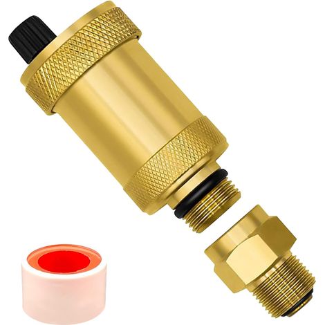 Purgeur d'air Automatique Rapide 3/8" Laiton Brut Purgeur d'air Miniature Chauffage Automatique Purgeur d'air en Laiton Forme étroite, avec vanne de Montage (1/5)