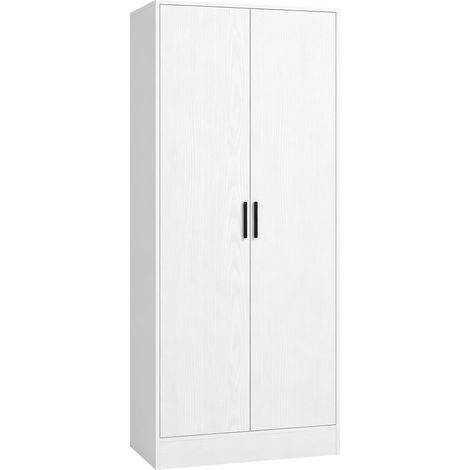 HOMCOM armario dormitorio moderno, armario ropero con barra para colgar, estantes, 70x37x164 cm, para salón, entrada, blanco (1/5)