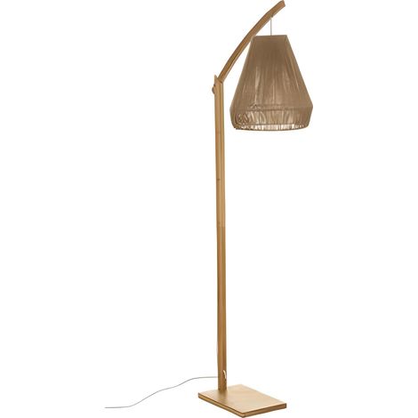Lampe à poser, lampadaire droit en bambou coloris beige - diamètre 59 x Hauteur 158 cm