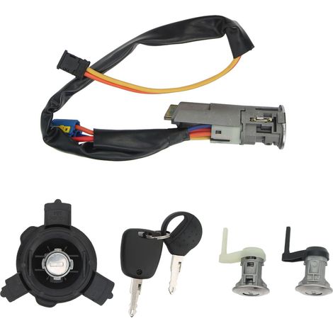 Kit complet de serrure de véhicule avec contacteur d'allumage et serrure de porte 4162EW, compatible avec Peugeot 206 et 206CC. (1/5)