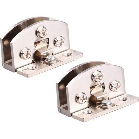 Lot de 2 charnières en verre non perforées pour porte de placard, anti-poussière et anti-balancement (1/5)
