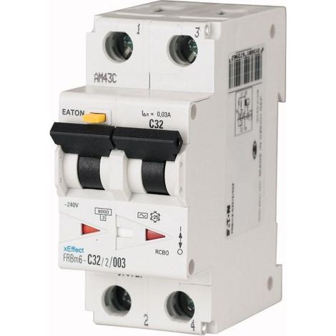 Disjoncteur différentiel 16A 300mA Courbe B 2p Type A 000177920 EATON FRBM6 B16/2/03 A