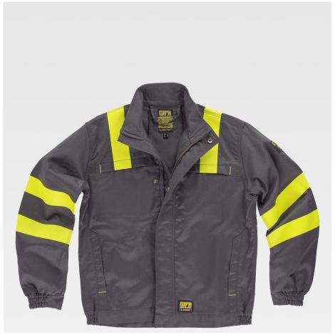 Cazadora ignífuga, antiestática con protección para soldadura y arco eléctrico B1196 M Gris+Amarillo A.V. (1/5)