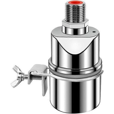 Vanne de contrôle automatique du niveau d'eau, flotteur à bille en acier inoxydable 1/2 pouce, pour réservoir/piscine, droite avec clip. B (1/5)