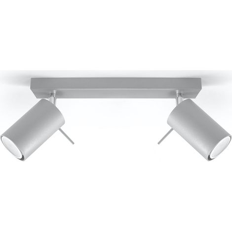 [GEBRAUCHT] B-Ware Sollux Lighting Deckenstrahler Rund, Grau, Mit 2 Leuchten