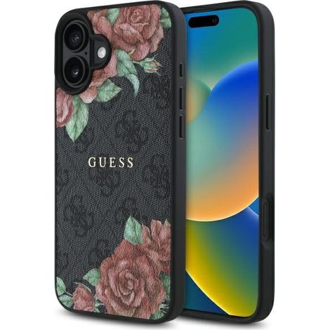 Guess GUHMP16SP4ROPEMCK iPhone 16 6,1 Zoll schwarze/schwarze Hartschalen-Hülle 4G Blumenmuster MagSafe (1/5)