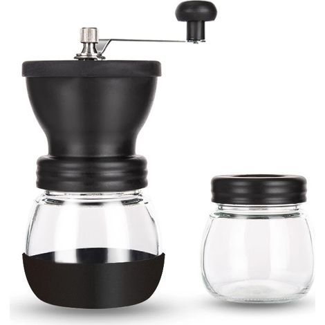 Moulin à café manuel, 95 mm, 16013595 mm, noir, pour expresso, cafetière à piston et café filtre, pour une utilisation à domicile et en voyage.-AquaForge (1/5)