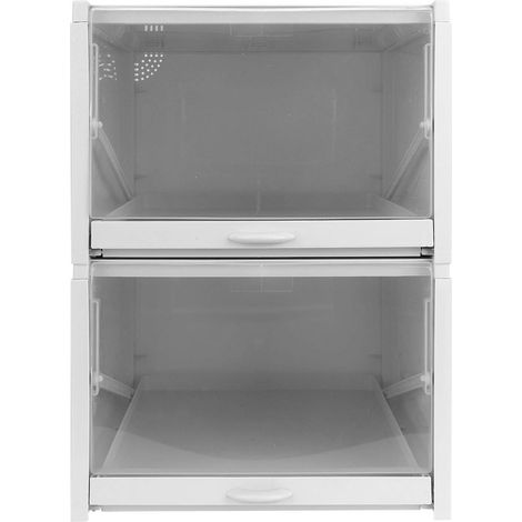 PP Shoe Box Drawer Storage Organizer Container Durable Cabinet for Home (L) (1/5)