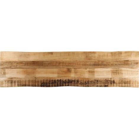 Tischplatte mit Baumkante 180x40x2,5 cm Raues Mango Massivholz
