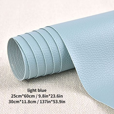 Lederflicken, 1 Rolle selbstklebende PU-Lederflicken, Erste-Hilfe-Set für Autositze, Sofas, Möbel, Jacken, Handtaschen, 50 x 137 cm, hellblau