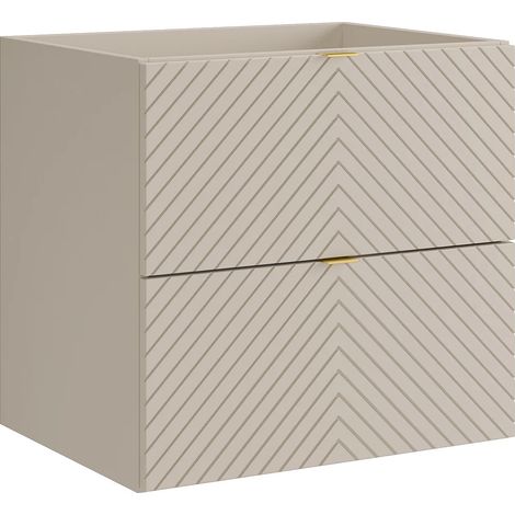 Mobile bagno sospeso sotto lavabo a spina di pesce Beige 60 cm - DORIONI (1/5)