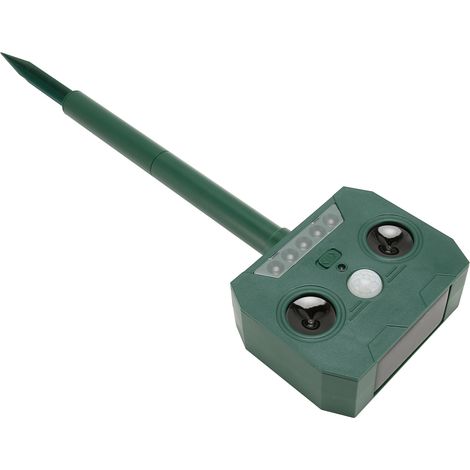 Répulsif solaire ultrasonique étanche pour chiens et oiseaux avec capteur, idéal pour la ferme et le jardin. (1/5)