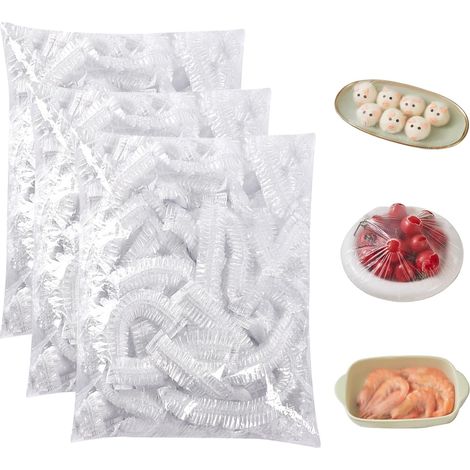 Lot de 300 Charlotte Alimentaire Reutilisable,Film Alimentaire Elastique Sac de Conservation Couvre Plat Reutilisable pour Conservation des Fruits et Légumes ou Stockage des Aliments (1/5)