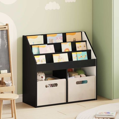 vidaXL Bibliothèque pour enfants Noir 72,5 x 29,5 x 69 cm
