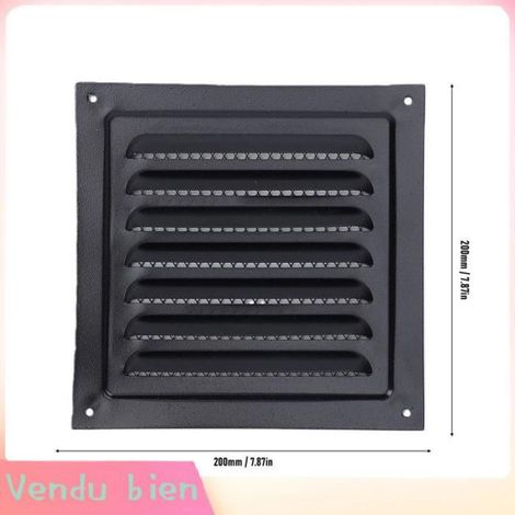 Garosa Évent de grenier 2 pièces grille d'aération carrée en aluminium pour grille piscine bache Style persienne en noire (1/4)
