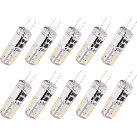 Lot de 10 ampoules LED G4 24 LED 1,2 W à deux broches pour plafonnier ou applique murale 12 V (1/5)