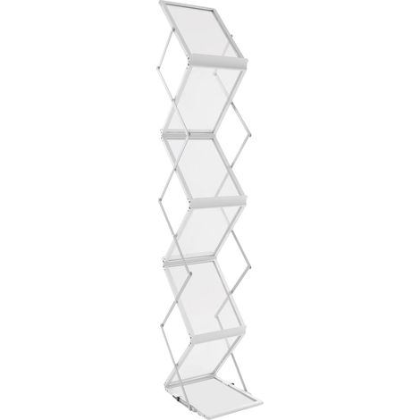 Zeitschriftenständer, freistehend, platzsparendes Design, Silber (1/2)