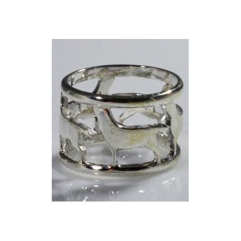 Labrador 2 durchbrochener Ring aus Sterlingsilber