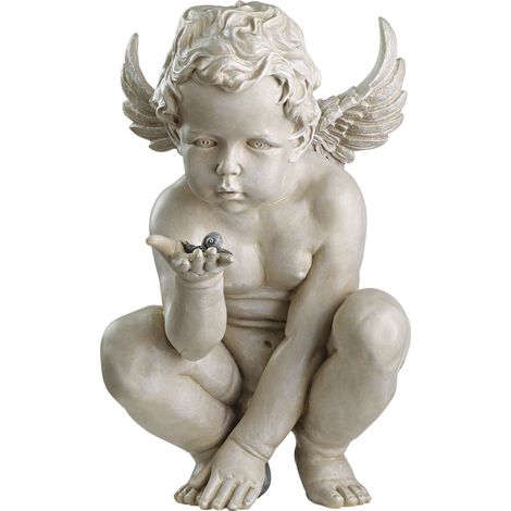 Design Toscano EU4360 Statua Cherubino i Misteri della Vita, off Bianco, 29x23x38 cm (1/4)