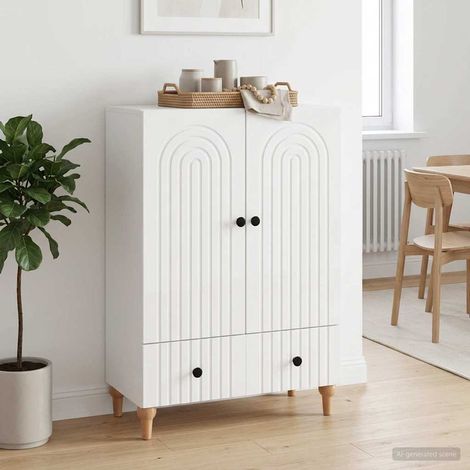 vidaXL Credenza Bianco Lucido 66 x 34,5 x 95 cm Legno (1/5)