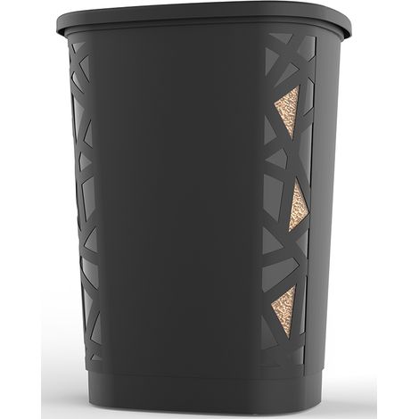 EDA – Coffre à granulés XL 45 kg – Indicateur de remplissage – 4 roues multidirectionnelles – Plastique recyclé – Dimensions 49,5 x 37,9 x 66,4 cm