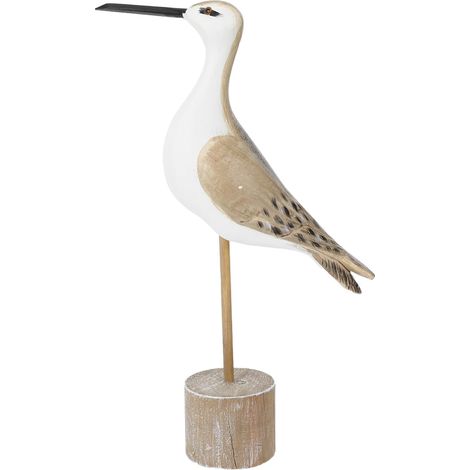 Décoration de Mouette Bois Méditerranéen Sculpture Oiseau de Plage pour Bureau Figurine de Mouette Côtière pour Jardin Statue Oiseau Marin pour Intérieur (1/5)