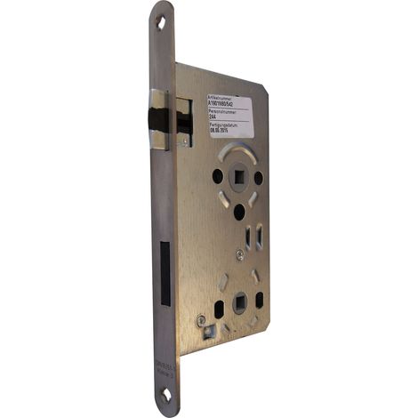 Einsteckschloß Objektschloß Badtüren DIN droite pour WC inox mat serrure serrures têtière arrondie 20 mm, rond, carré 8 mm-entraxe : 78 mm, 36053230