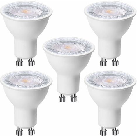 LaBlanc - Pack de 5 bombillas LED GU10 de 6 W (equivalente a 60 W), blanco cálido 3000 K, 500 lúmenes, haz ancho de 120°, foco empotrable sin parpadeo, regulable [Clase energética F]