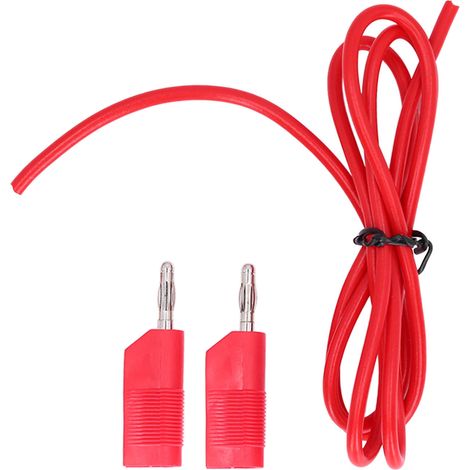 Lot de cordons de test banane 4mm mâle-mâble en laiton PE 32A 1000V pour contrôle électrique rouge (1/5)