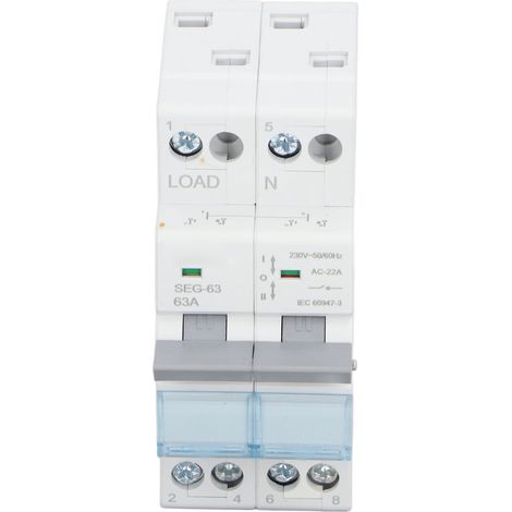 Interrupteur sectionneur CC 230 V 63 A 2P à double alimentation pour systèmes de production d'énergie solaire et systèmes de communication (1/5)