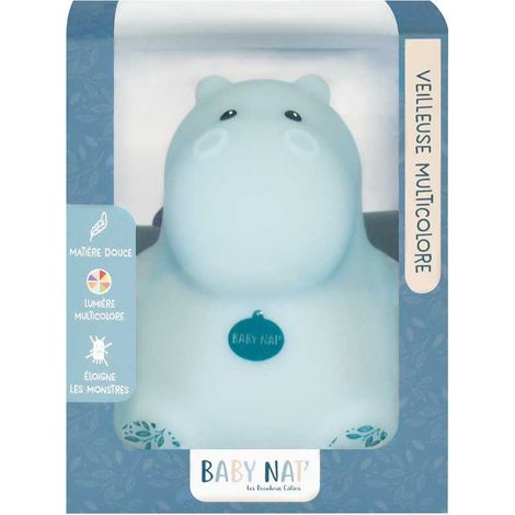 Veilleuse peluche BABY NAT Bazile BN3828WDK 19 cm Bleu clair Multicolore (1/2)