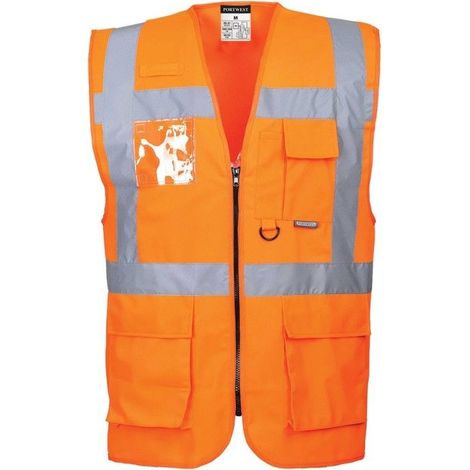 Gilet Hi-vis Executive - Berlin Couleur : Orange Taille 4xl - Portwest (1/2)