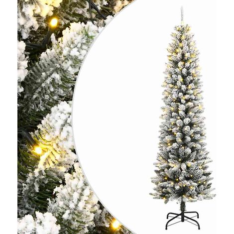 Sapin de Noël artificiel 150 LED et flocon de neige 120 cm