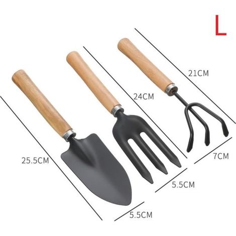 3 pièces, pelle multifonctionnelle, râteau en bois antidérapant, mini outils de jardin pour balcons et petits espaces