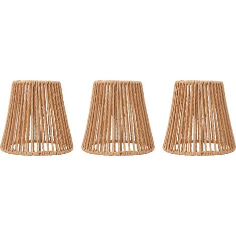 3 pièces petits abat-jour de remplacement tissé abat-jour pour lampadaires suspension lustre (1/5)