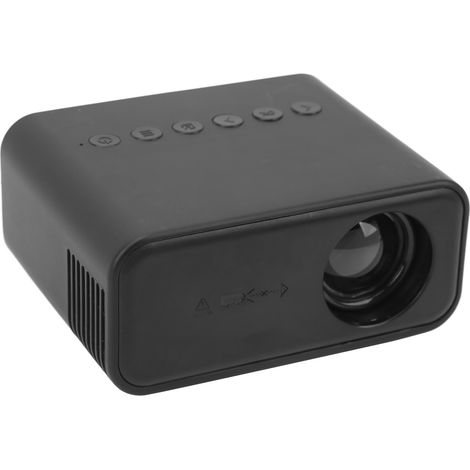 Mini projecteur noir 1920x1080 avec télécommande, haut-parleur intégré et alimentation USB. Projecteur portable pour la famille et le bureau. Prise UE 100-240 V. (1/5)