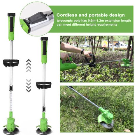 BUNTHAUS Tondeuse à gazon électrique Typee, batterie Li-ion rechargeable, sans fil, coupe-bordures à dégagement automatique, machine de coupe de jardin portable pour le jardinage domestique (1/5)