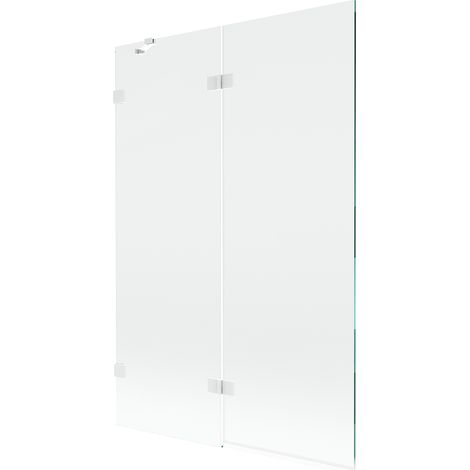 Mexen Lunar paravento da bagno a 2 ante sinistro 120 x 150 cm, trasparente, bianco - 897-120-100-20-00-L (1/5)