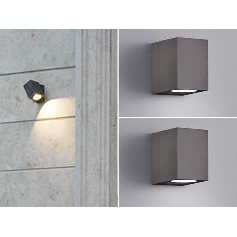 LED Außenwandleuchten Anthrazit, 320° schwenkbar - 2er Set Außenbeleuchtung Haus (1/5)