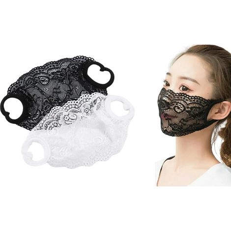 Masque en dentelle monocouche, masque de protection solaire, masque facial ajouré en maille (1/5)