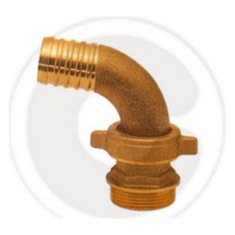 Raccordo Portagomma Ottone 3 Pz Curvo 1X25