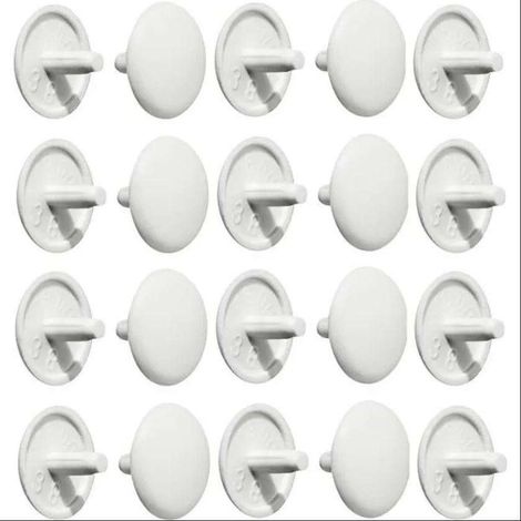 Cyclingcolors – Lot de 20 cache vis plastique blanc cruciforme PZ2 – Pour vis à tête fraisée – Fini propre et esthétique – Utilisation intérieure et extérieure