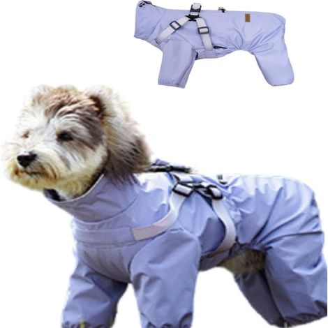 Imperméable chien cordon réfléchissant poignets élastiques (violet clair, très grand)