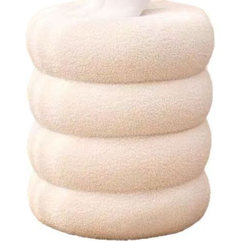 Ottoman with storage space, velvet upholstery, beige (1/3)