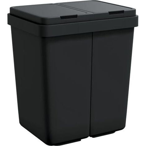 Poubelles à double paroi couleur anthracite (2 x 25 litres) (1/5)