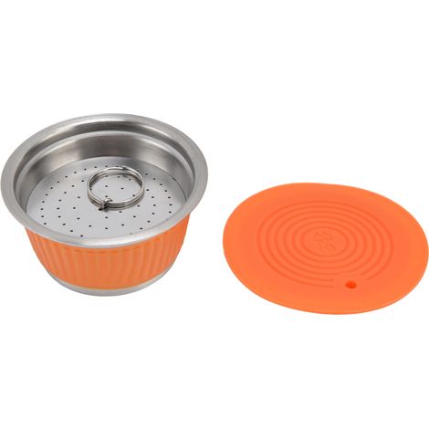 Lot de filtres réutilisables en inox pour capsules Dolce Gusto, orange (1/5)
